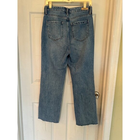 Blank NYC Baxter Ribcage Straight Leg Distressed Jeans Ripped Baggy Raw Hem Butt - Picture 6 of 16